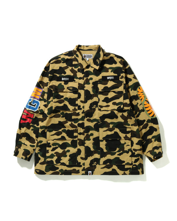 Chemises Bape 1st Camo Shark Relaxed Fit Military Jaune Homme | ULS-19282650