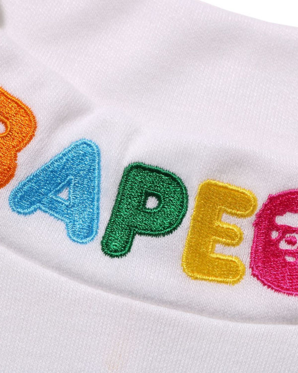 T Shirts Bape Ape Head & Milo One Point High Neck L/S Blanche Enfant | BDX-17420469