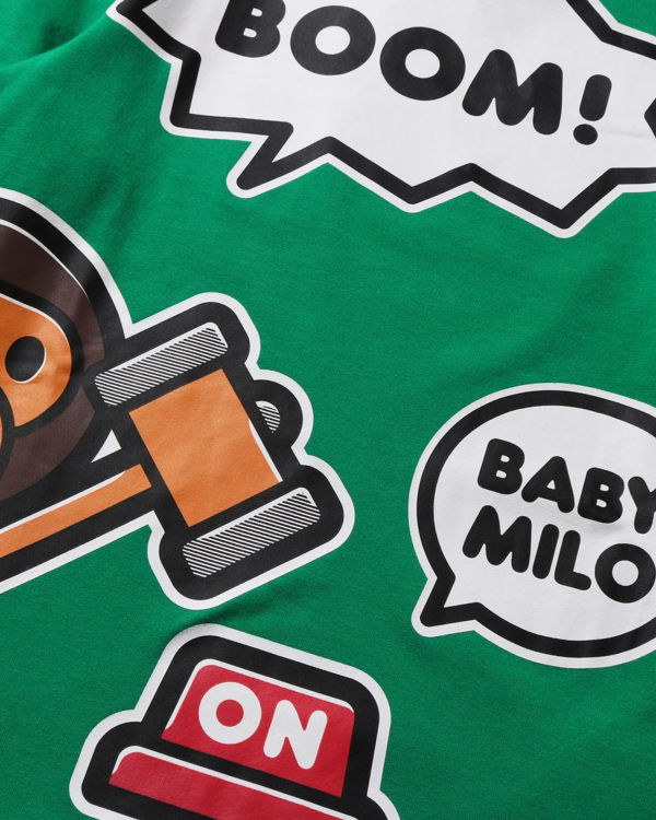 T Shirts Bape Milo Speech Balloon Layered L/S Menthe Enfant | FSN-38196536