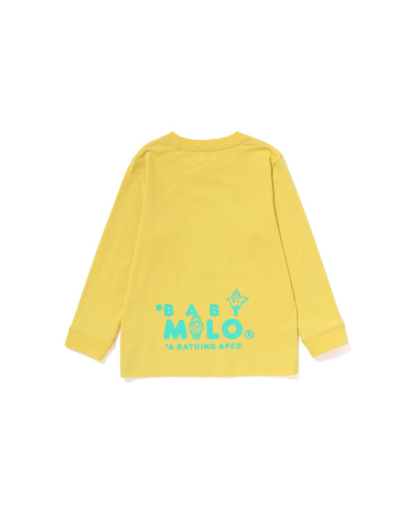 T Shirts Bape Milo Ice Cream L/S Jaune Enfant | UME-67272321