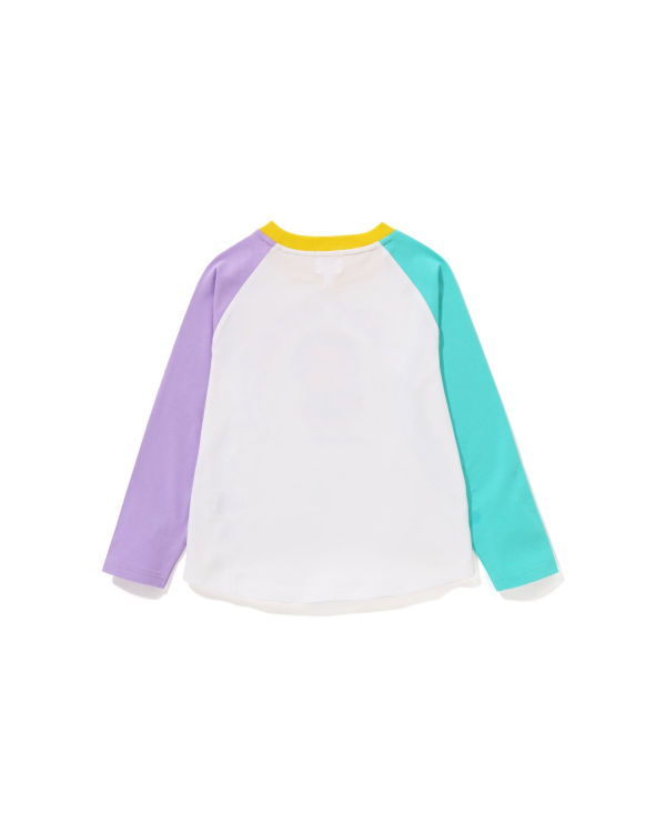 T Shirts Bape Milo Donuts Raglan L/S Blanche Enfant | IKO-77283081