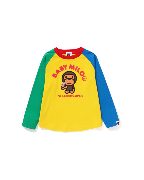 T Shirts Bape Milo Donuts Raglan L/S Jaune Enfant | GCN-49763403