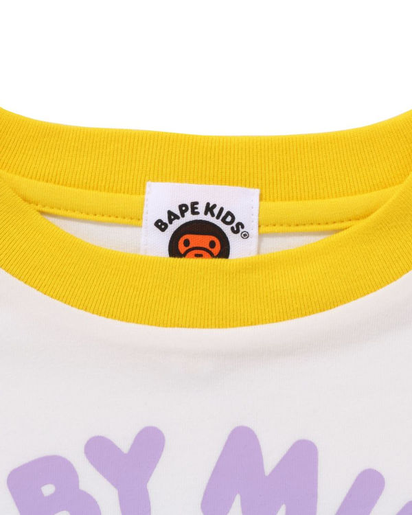 T Shirts Bape Milo Donuts Raglan L/S Blanche Enfant | IKO-77283081