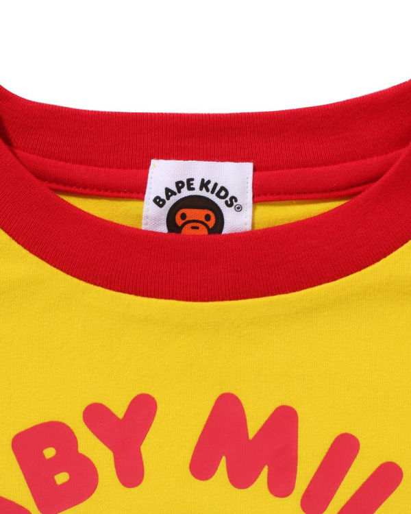 T Shirts Bape Milo Donuts Raglan L/S Jaune Enfant | GCN-49763403