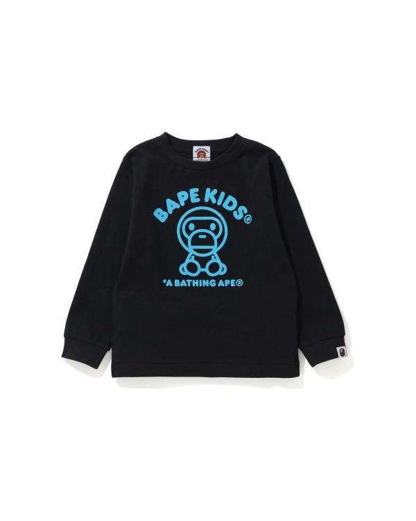 T Shirts Bape Milo Rug L/S Noir Enfant | NHQ-76092669