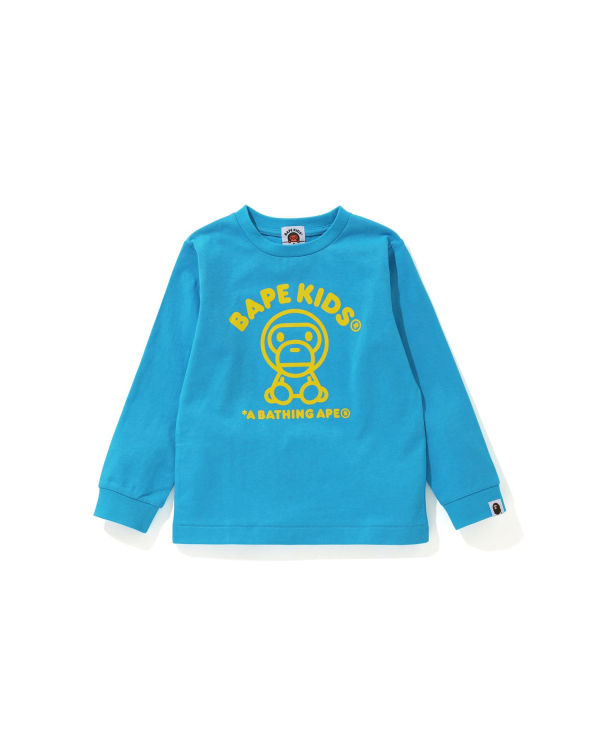 T Shirts Bape Milo Rug L/S Bleu Enfant | QDG-84693575