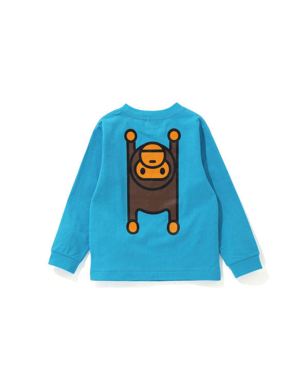 T Shirts Bape Milo Rug L/S Bleu Enfant | QDG-84693575