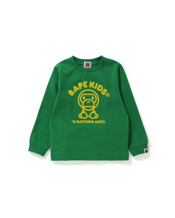 T Shirts Bape Milo Rug L/S Paon Vert Enfant | RQW-23967351