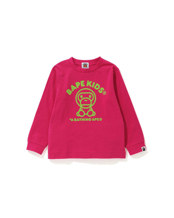 T Shirts Bape Milo Rug L/S Rose Enfant | FXW-62262227