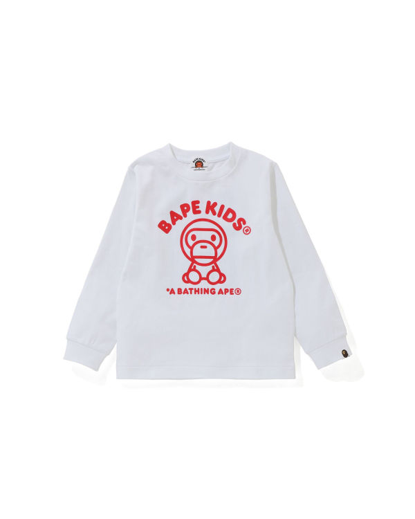 T Shirts Bape Milo Rug L/S Blanche Enfant | OGR-60295454