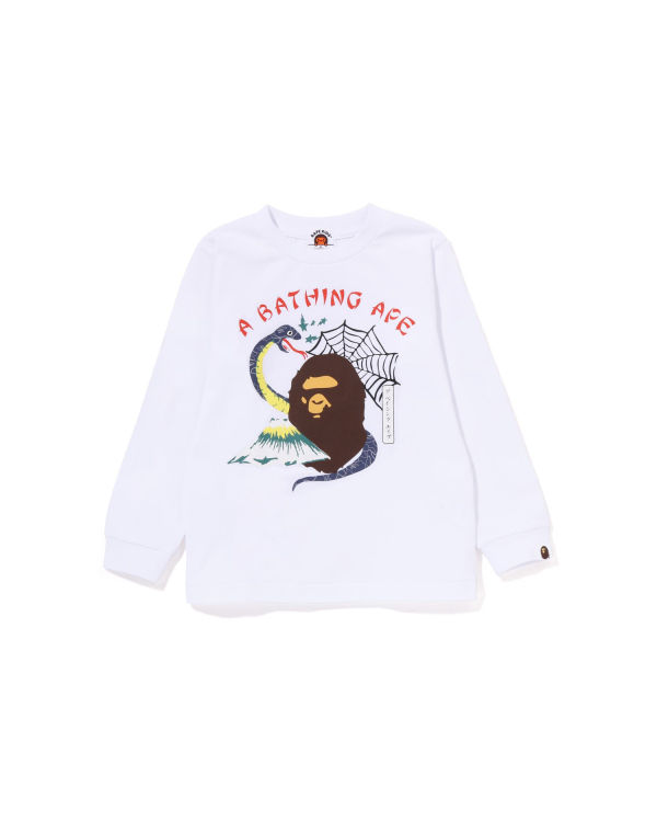 T Shirts Bape Japan Culture Souvenir L/S Blanche Enfant | VKM-94236546