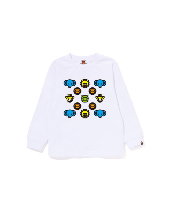 T Shirts Bape Milogram L/S Blanche Enfant | MER-84006509