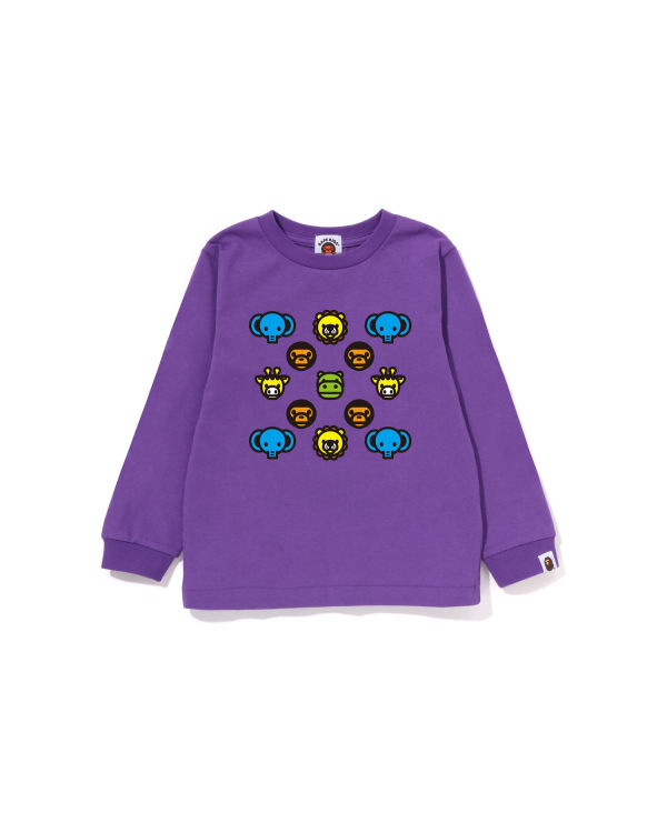 T Shirts Bape Milogram L/S Violette Enfant | GNN-59643358