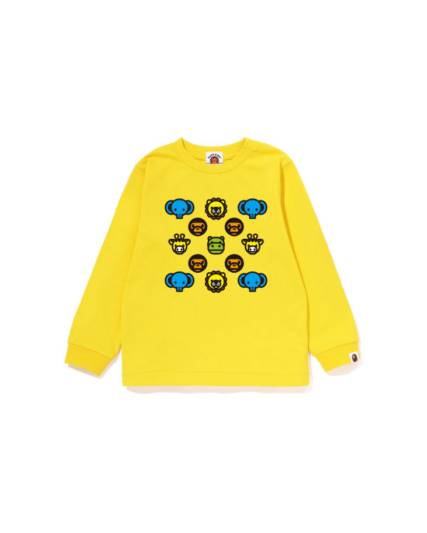 T Shirts Bape Milogram L/S Jaune Enfant | PHO-48482347