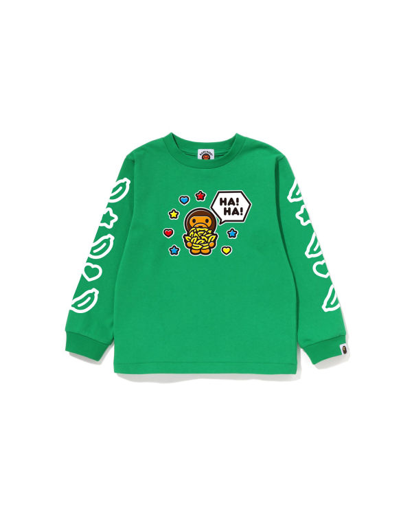 T Shirts Bape Milo Speech Balloon L/S #1 Menthe Enfant | KZZ-01570907