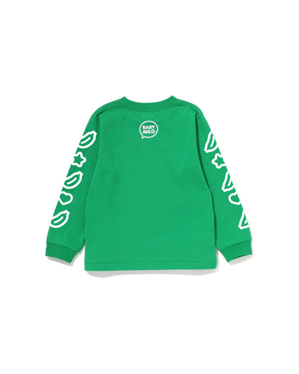 T Shirts Bape Milo Speech Balloon L/S #1 Menthe Enfant | KZZ-01570907