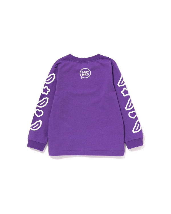 T Shirts Bape Milo Speech Balloon L/S #1 Violette Enfant | XBD-86628028