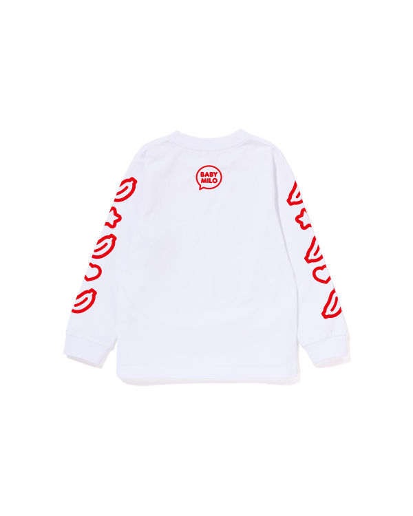 T Shirts Bape Milo Speech Balloon L/S #1 Blanche Enfant | WKW-57938365