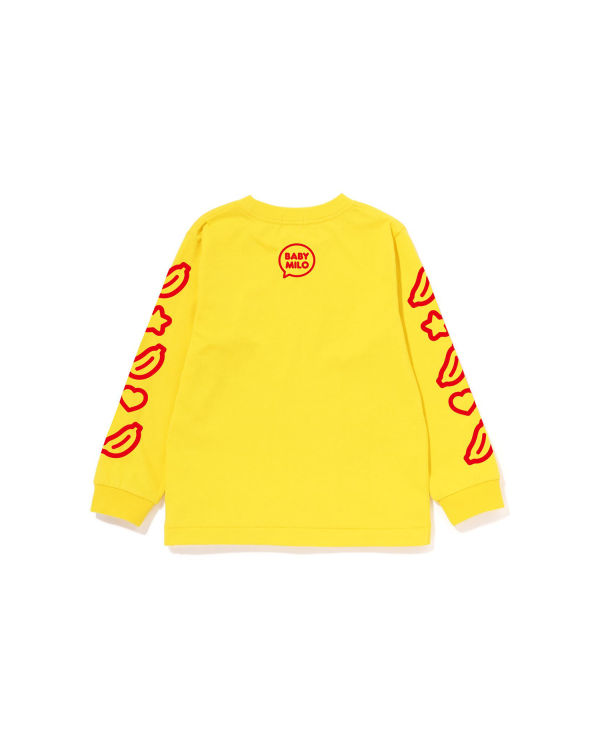 T Shirts Bape Milo Speech Balloon L/S #1 Jaune Enfant | MRC-68881876