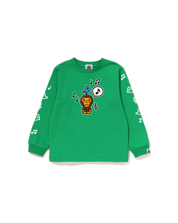 T Shirts Bape Milo Speech Balloon L/S #2 Menthe Enfant | KTB-65153184