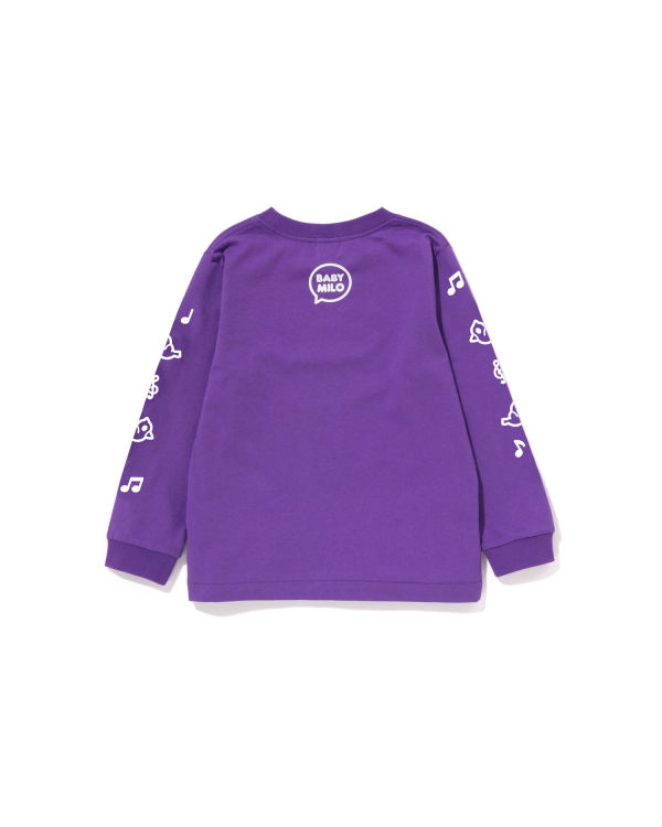 T Shirts Bape Milo Speech Balloon L/S #2 Violette Enfant | GJD-74129560