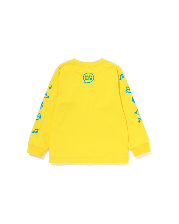 T Shirts Bape Milo Speech Balloon L/S #2 Jaune Enfant | UKR-47718760