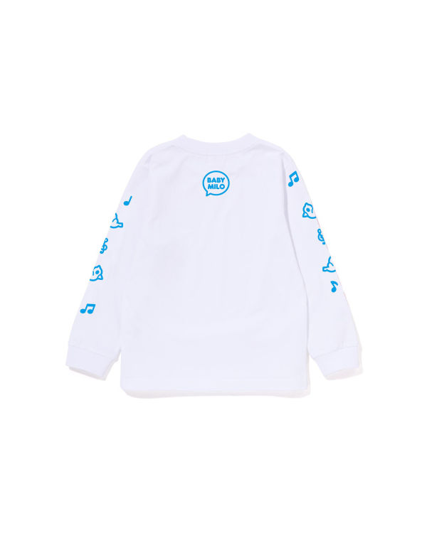 T Shirts Bape Milo Speech Balloon L/S #2 Blanche Enfant | UEC-60153160