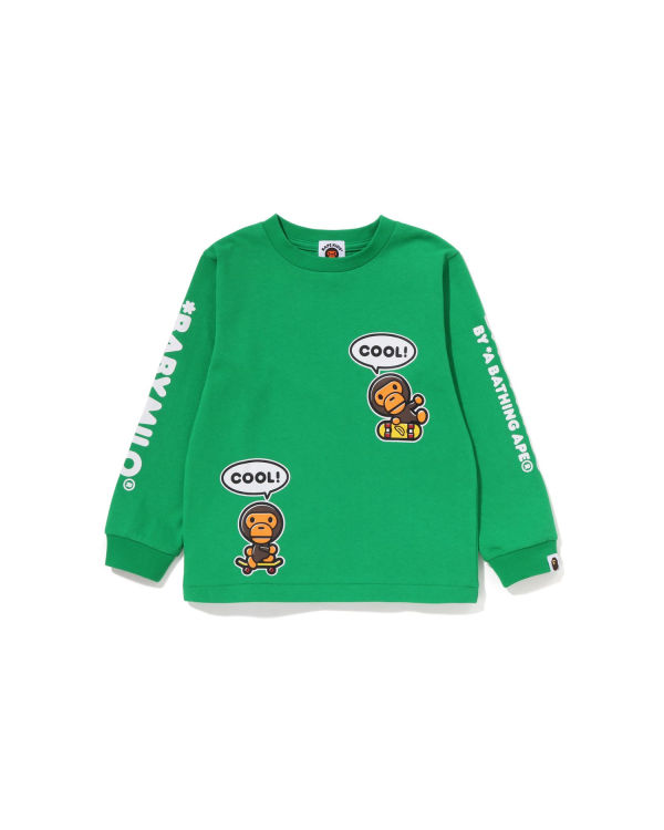 T Shirts Bape Milo Speech Balloon L/S #3 Menthe Enfant | RDF-60770637