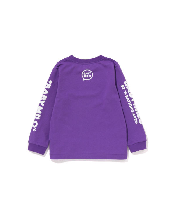 T Shirts Bape Milo Speech Balloon L/S #3 Violette Enfant | EHB-34039508