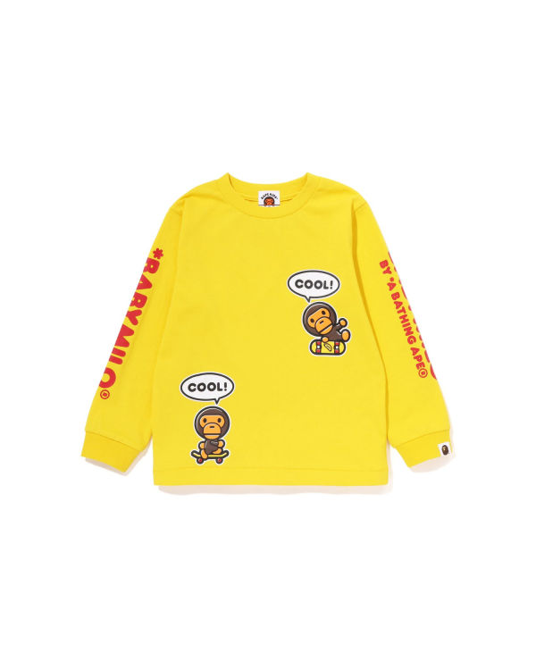 T Shirts Bape Milo Speech Balloon L/S #3 Jaune Enfant | WHU-20404233