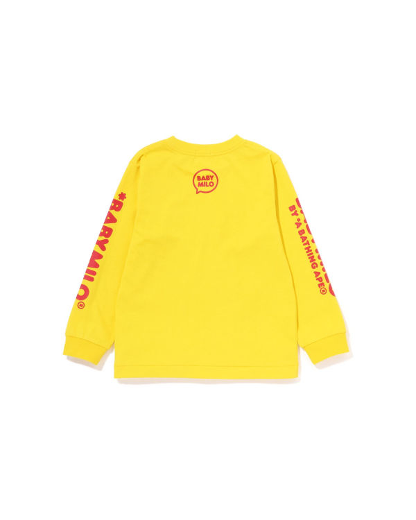 T Shirts Bape Milo Speech Balloon L/S #3 Jaune Enfant | WHU-20404233