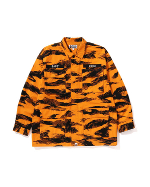 Chemises Bape Tiger Camo Relaxed Fit Military Orange Homme | GIS-84143488