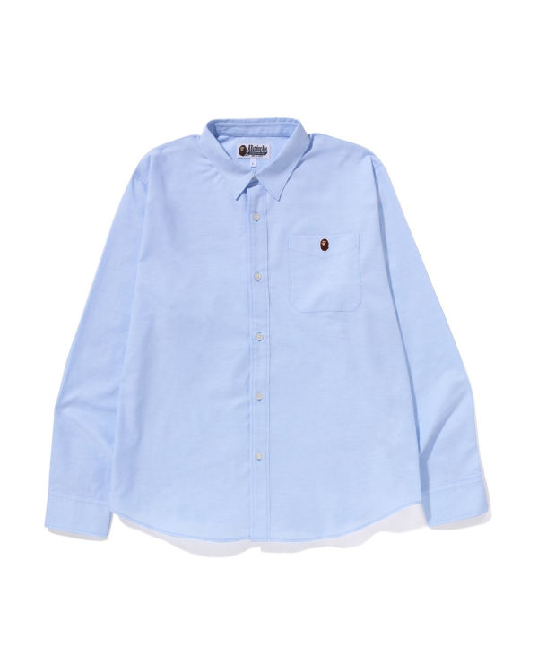 Chemises Bape Oxford relaxed fit Bleu Clair Homme | KNC-38713510