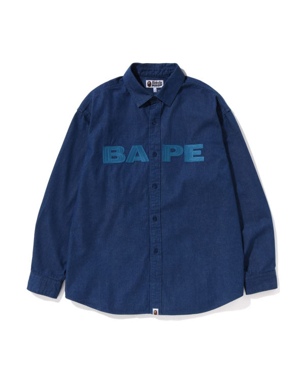 Chemises Bape Denim Loose Fit Bleu Marine Bleu Homme | SNW-59865569