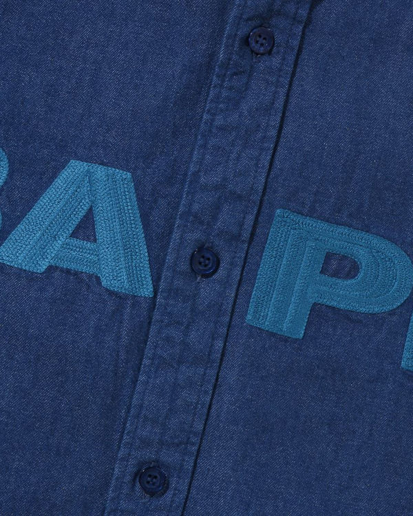 Chemises Bape Denim Loose Fit Bleu Marine Bleu Homme | SNW-59865569