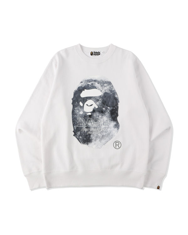 Sweats Bape Ape Head Moon Crewneck Blanche Homme | FQJ-26613451