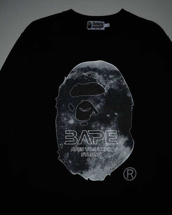 Sweats Bape Ape Head Moon Crewneck Noir Homme | EVS-55163154