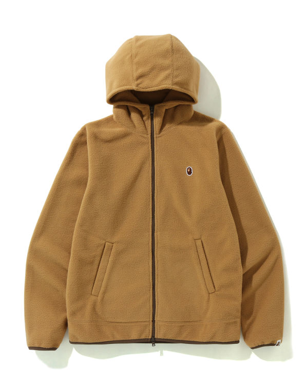 Sweat à Capuche Bape Fleece one point zip Beige Homme | MVK-91307729