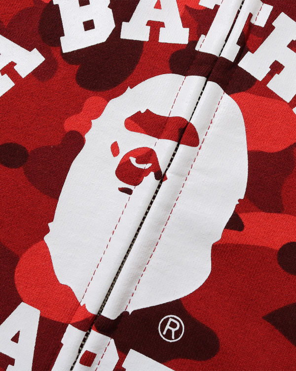 Sweat à Capuche Bape Color Camo College zip Rouge Clair Homme | DGT-41423547