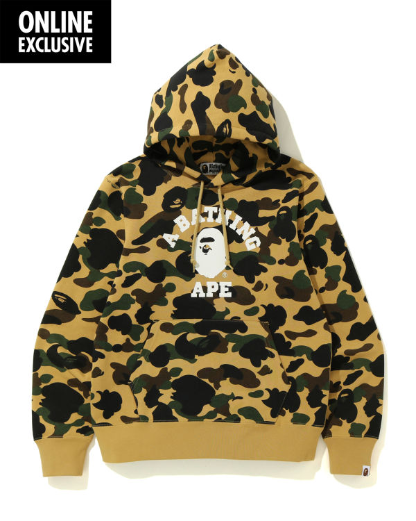 Sweat à Capuche Bape 1st Camo College Kaki Homme | CVR-62470861