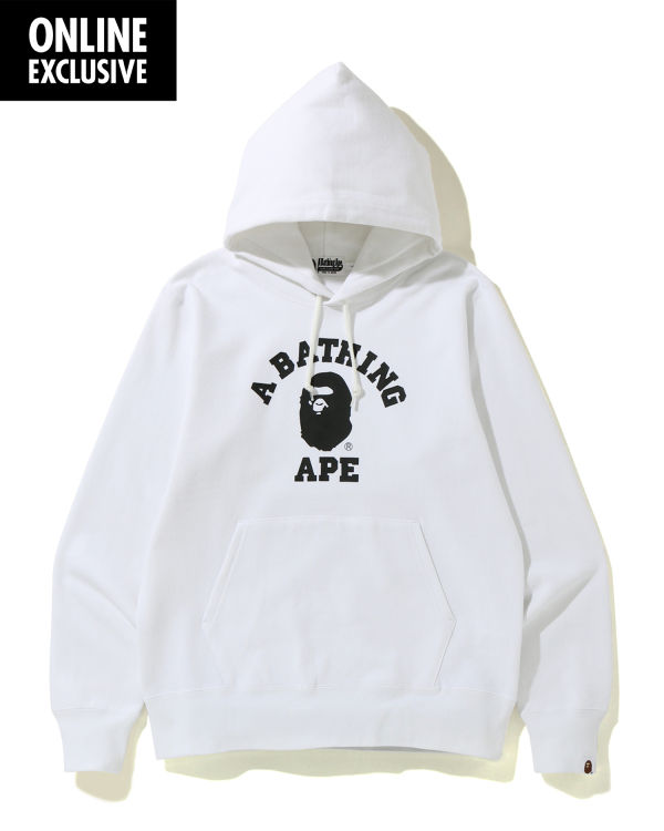 Sweat à Capuche Bape College Blanche Homme | LSH-90366584