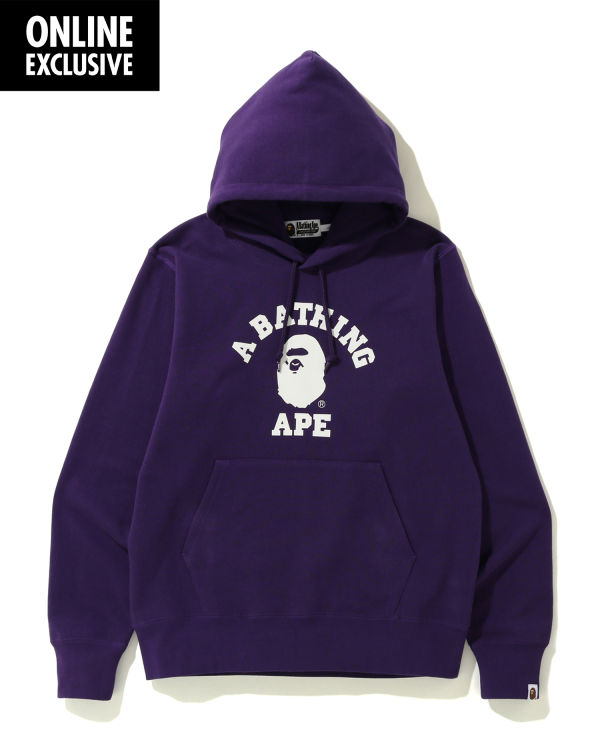 Sweat à Capuche Bape College Violette Homme | NOG-00005209