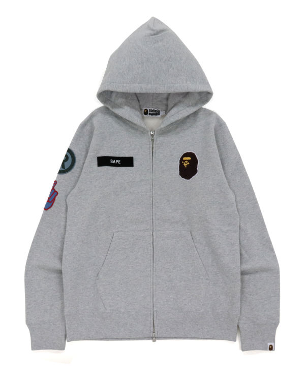 Sweat à Capuche Bape Military Patch Heavy Weight Grise Homme | GRX-02629508