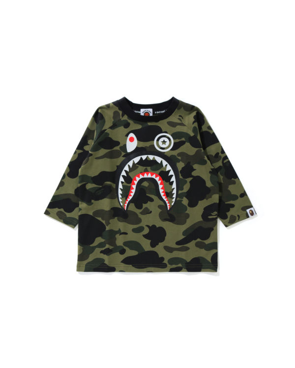 T Shirts Bape 1st Camo Shark 3/4 Sleeve Vert Enfant | STF-09620763