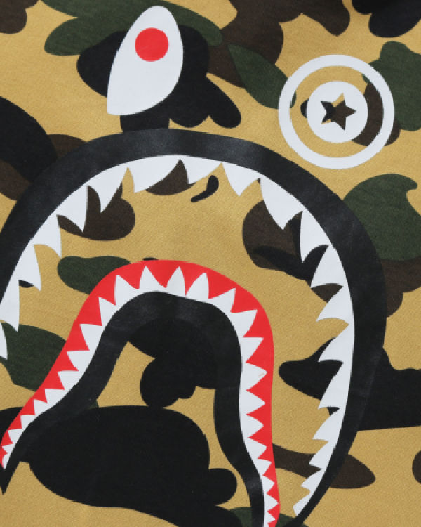 T Shirts Bape 1st Camo Shark 3/4 Sleeve Jaune Enfant | KSF-18231583