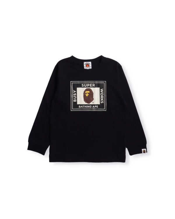 T Shirts Bape Super Busy Works L/S Noir Enfant | YTB-53818522