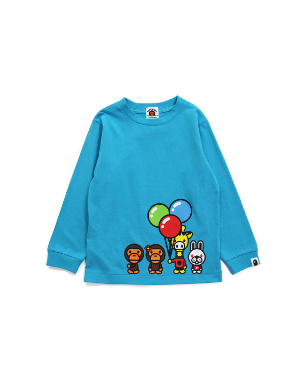 T Shirts Bape Milo & Friends L/S Bleu Enfant | GVW-22249430