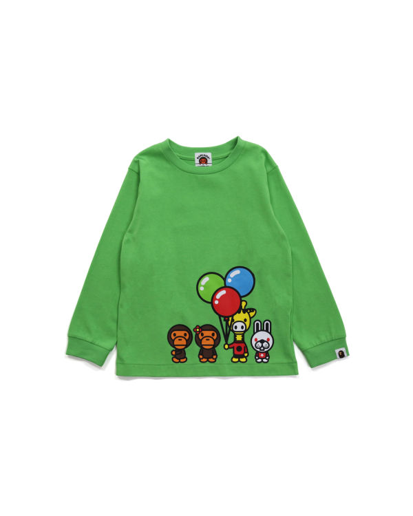 T Shirts Bape Milo & Friends L/S Vert Clair Enfant | JWX-22979904