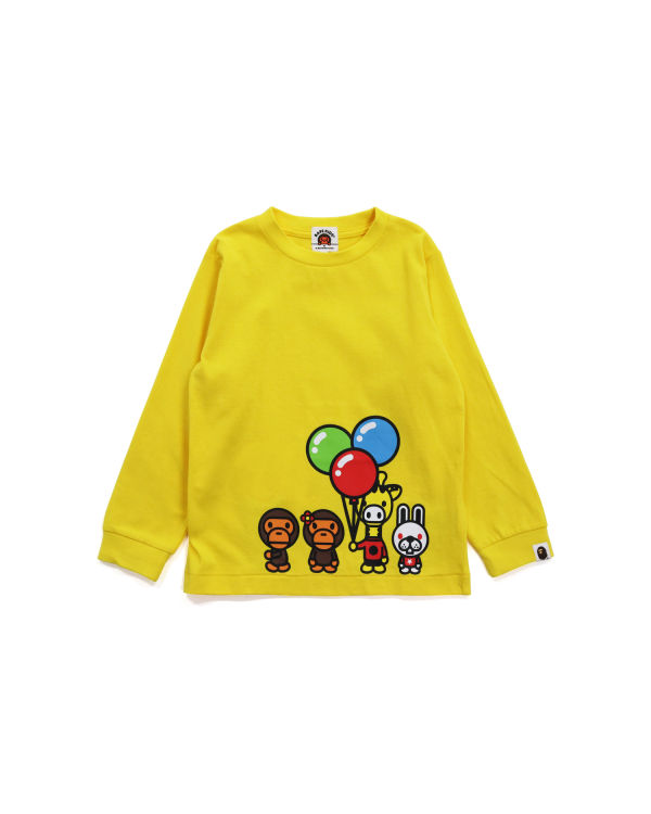 T Shirts Bape Milo & Friends L/S Jaune Enfant | ZVX-49792940