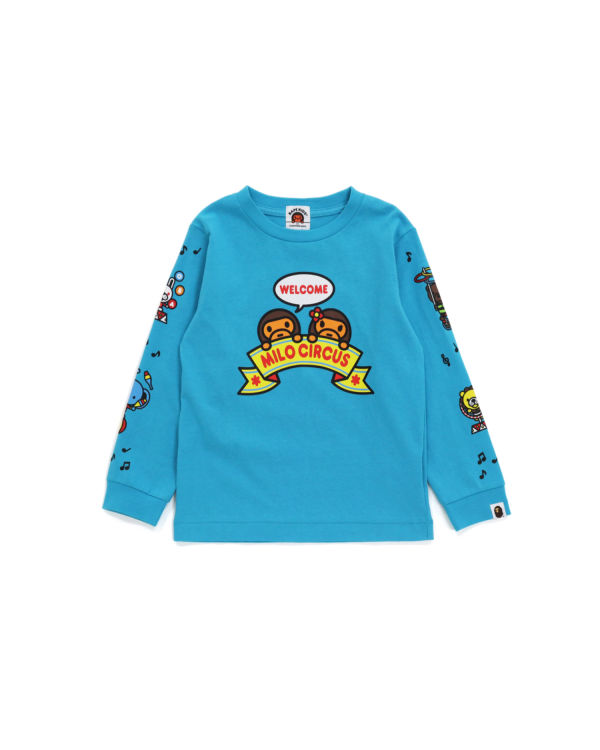 T Shirts Bape Milo Circus L/S Bleu Enfant | GCD-99145366